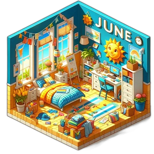 furniture, building, 3d render, pixel art transparent PNG cut-out