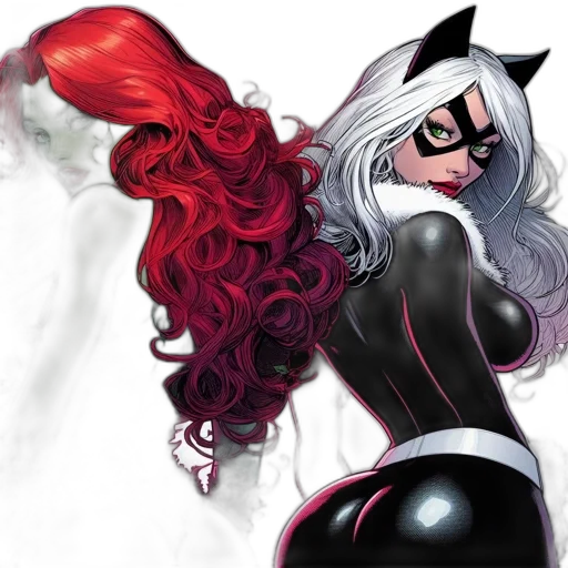 comic book art, concept art, fantasy art, two transparent PNG cut-out
