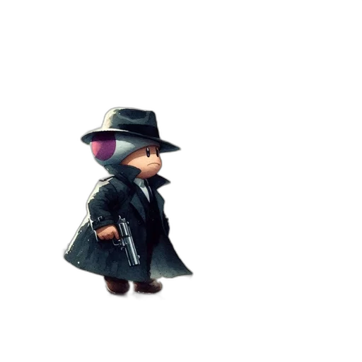hat, staff, jacket, weapon transparent PNG cut-out