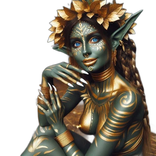 mask, jewelry, staff, fantasy art transparent PNG cut-out
