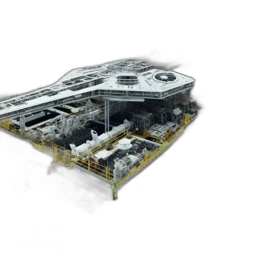 3d render, concept art, inside, expansive transparent PNG cut-out