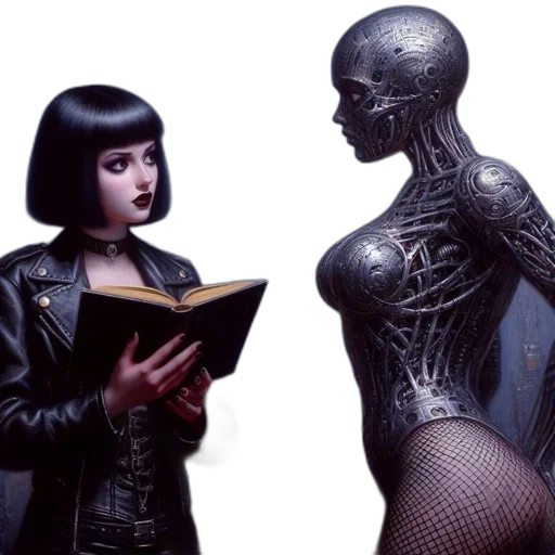 robot, comic book art, concept art, cyberpunk transparent PNG cut-out