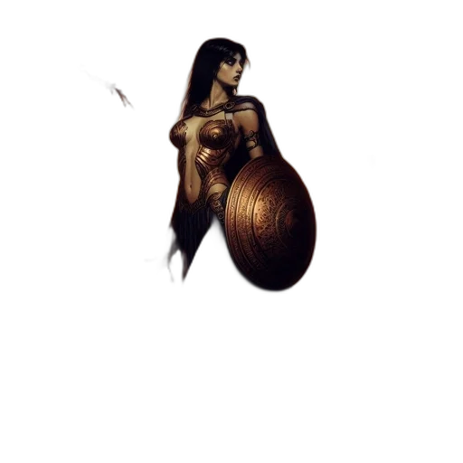 hair, dress, creature, weapon transparent PNG cut-out