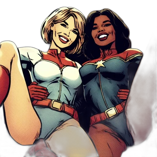 comic book art, concept art, cartoon, two transparent PNG cut-out