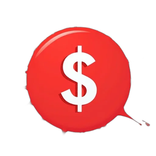 staff, 3d render, red, circle transparent PNG cut-out