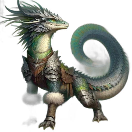 dragon, creature, staff, animal transparent PNG cut-out