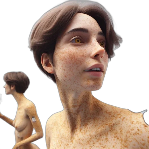 face, creature, 3d render, concept art transparent PNG cut-out