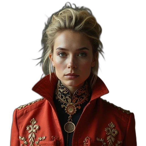 jacket, jewelry, staff, face transparent PNG cut-out