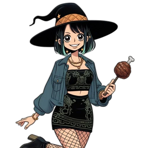 hat, staff, dress, cartoon transparent PNG cut-out