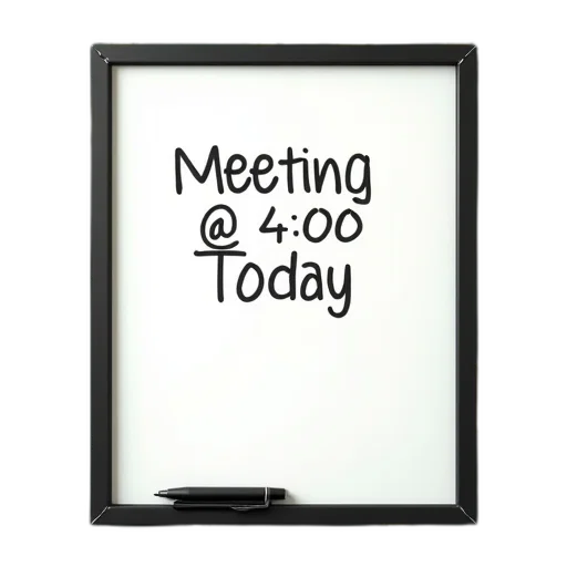 whiteboard, black, frame, mounted transparent PNG cut-out