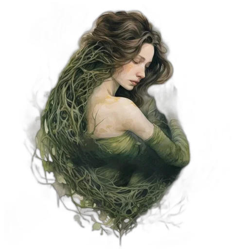 hair, creature, mask, dress transparent PNG cut-out