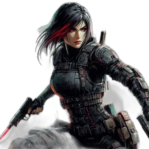 comic book art, concept art, cyberpunk, fantasy art transparent PNG cut-out