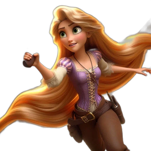 staff, hair, 3d render, fantasy art transparent PNG cut-out