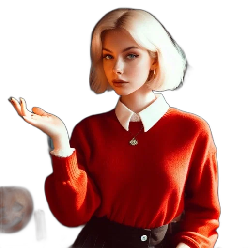 jacket, dress, hat, face transparent PNG cut-out