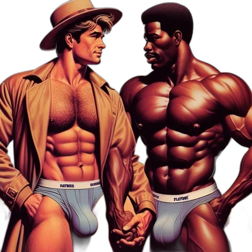 comic book art, concept art, earth tones, two transparent PNG cut-out