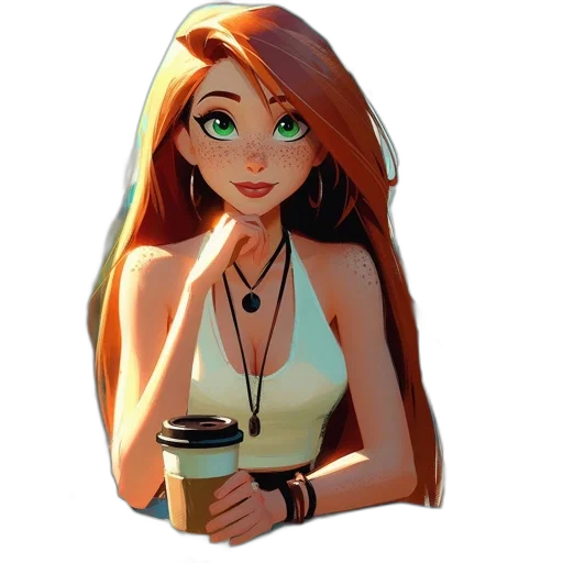 dress, jewelry, staff, face transparent PNG cut-out