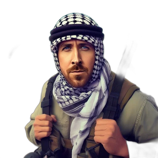 weapon, face, concept art, photorealistic transparent PNG cut-out