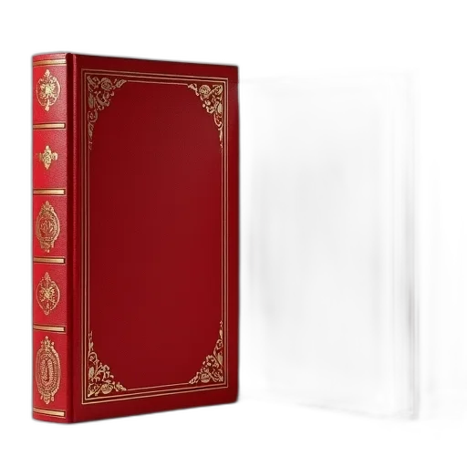 red, hardcover, book, gold transparent PNG cut-out