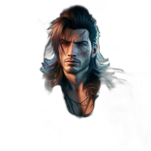 hair, face, jacket, fantasy art transparent PNG cut-out
