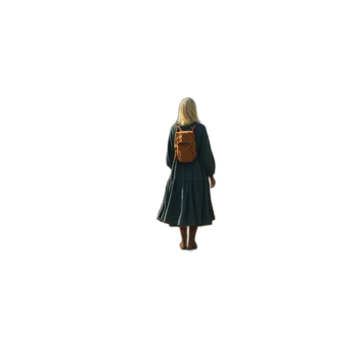 dress, staff, jacket, hair transparent PNG cut-out