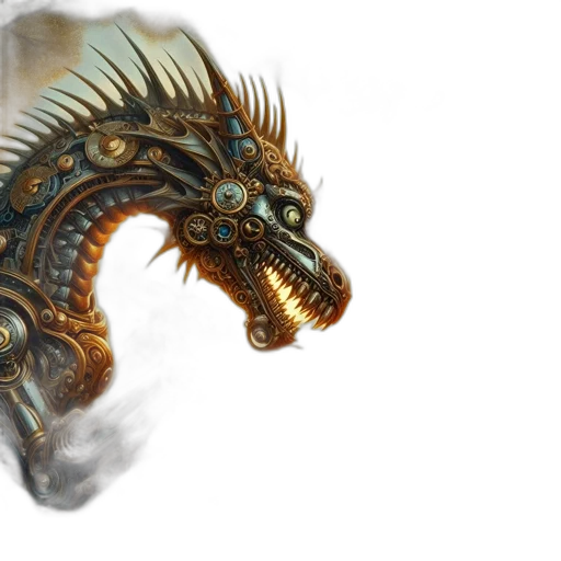 dragon, creature, mask, weapon transparent PNG cut-out