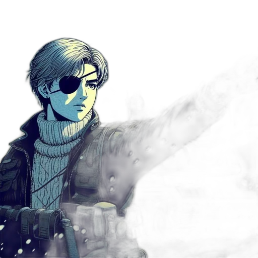 jacket, mask, face, watercolor transparent PNG cut-out