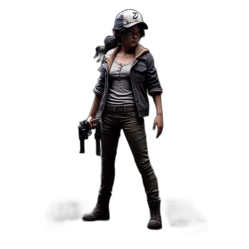 weapon, staff, hat, jacket transparent PNG cut-out