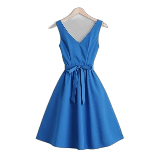 dress, blue, fitted, bodice transparent PNG cut-out