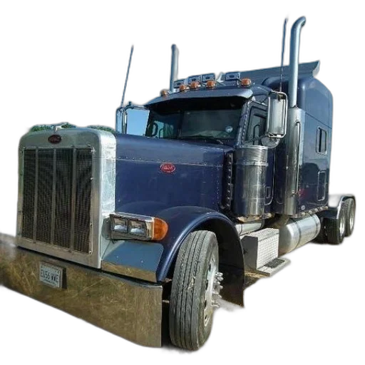 photorealistic, blue, peterbilt, semi transparent PNG cut-out