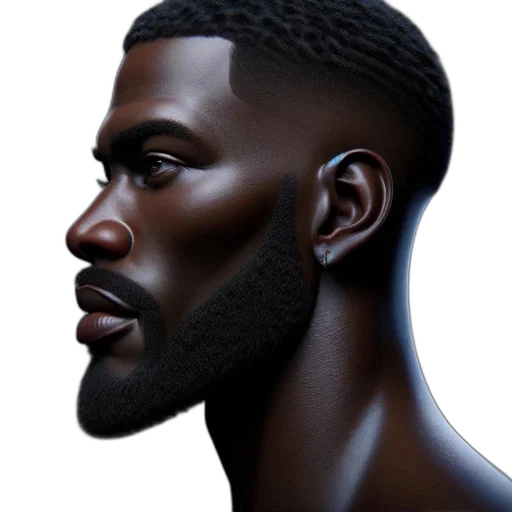 face, hair, mask, photorealistic transparent PNG cut-out