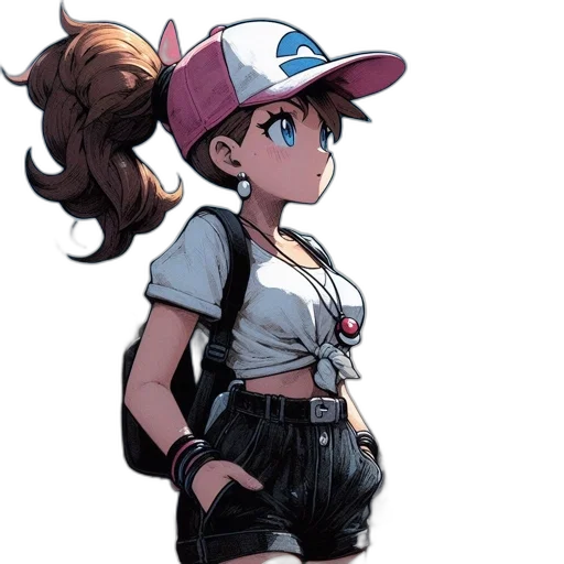hat, dress, staff, anime transparent PNG cut-out