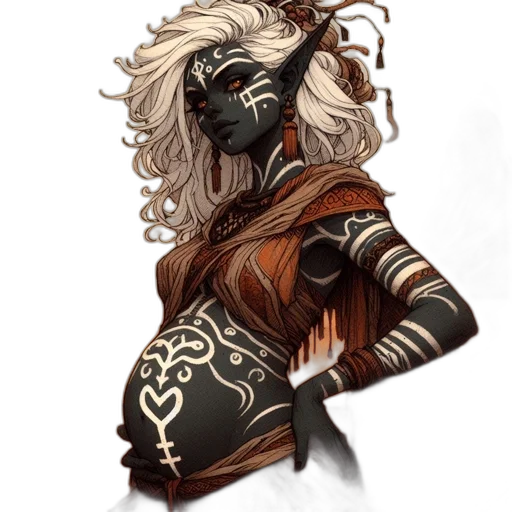mask, hair, staff, dragon transparent PNG cut-out