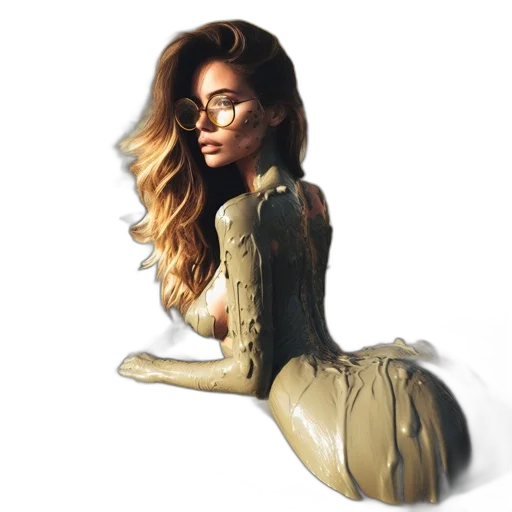 dress, hair, jacket, photorealistic transparent PNG cut-out