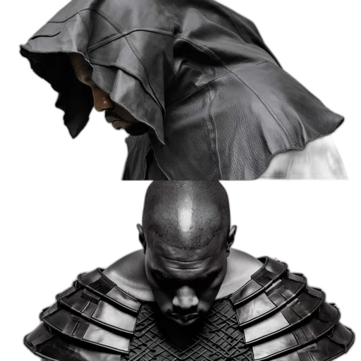 jacket, mask, sword, concept art transparent PNG cut-out
