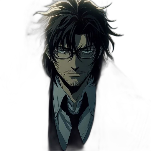 staff, face, jacket, anime transparent PNG cut-out
