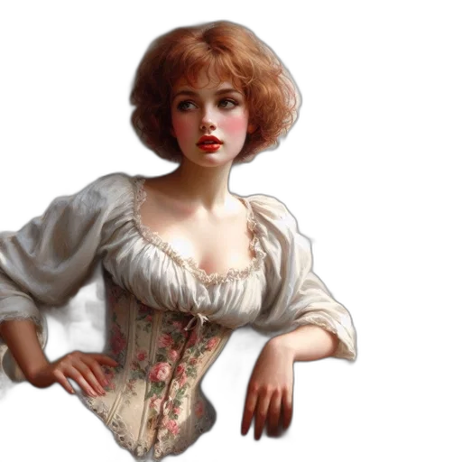 dress, photorealistic, oil painting, fantasy art transparent PNG cut-out