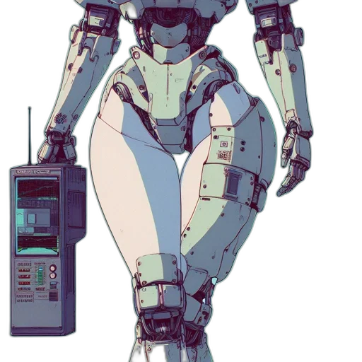 robot, weapon, cyberpunk, concept art transparent PNG cut-out