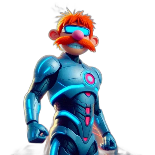 robot, mask, concept art, 3d render transparent PNG cut-out