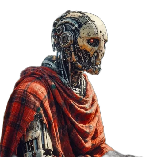 robot, face, mask, jacket transparent PNG cut-out