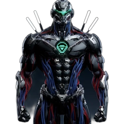 robot, concept art, cyberpunk, comic book art transparent PNG cut-out