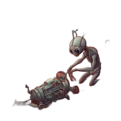robot, creature, weapon, sword transparent PNG cut-out