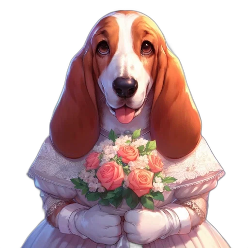 dress, animal, flower, face transparent PNG cut-out