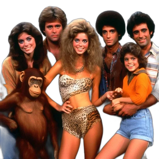 seven, people, pose, together transparent PNG cut-out