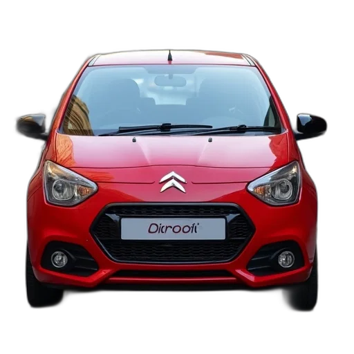car, 3d render, red, compact transparent PNG cut-out