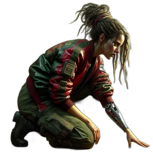 jacket, concept art, cyberpunk, photorealistic transparent PNG cut-out