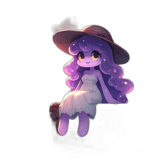 hat, creature, dress, staff transparent PNG cut-out