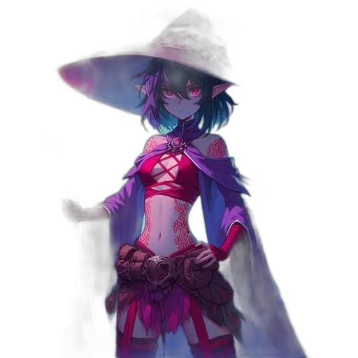 dress, hat, staff, mask transparent PNG cut-out