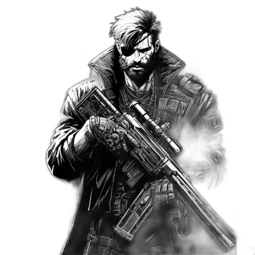 jacket, weapon, concept art, comic book art transparent PNG cut-out