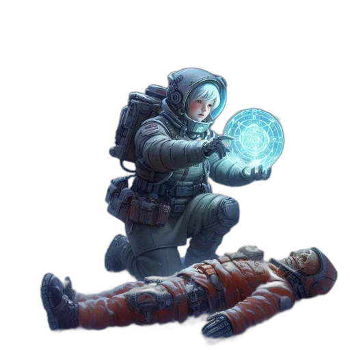 weapon, robot, staff, creature transparent PNG cut-out