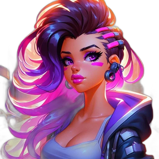 face, jacket, hair, staff transparent PNG cut-out